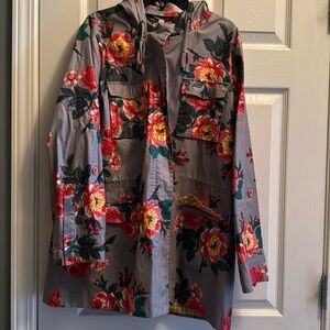 Matilda Jane Rain Jacket Coat Sz Women's Medium Flowers